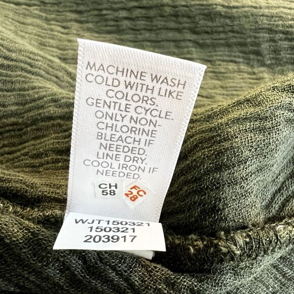 J. Jill PureJill Green Crinkle Slub Cotton Open Cardigan Sweater Women’s L - Picture 7 of 9